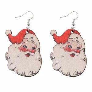 Santa Claus Teardrop Earrings Christmas Holidays Ho Ho Ho St Knick